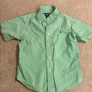 Ralph Lauren Kids Green Plaid Button Down Shirt